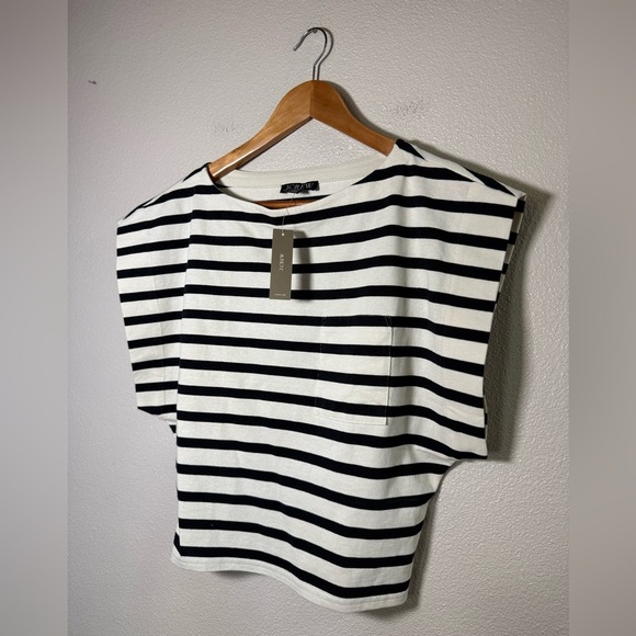 NWT J.Crew Boatneck muscle T-shirt in Carter stripe mariner cotton Small - Picture 8 of 11